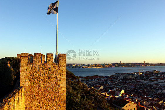 圣乔治城堡 里斯本 普尔图加尔历史旅游脚步旅行堡垒大厦砖墙庄园纪念碑住宅图片