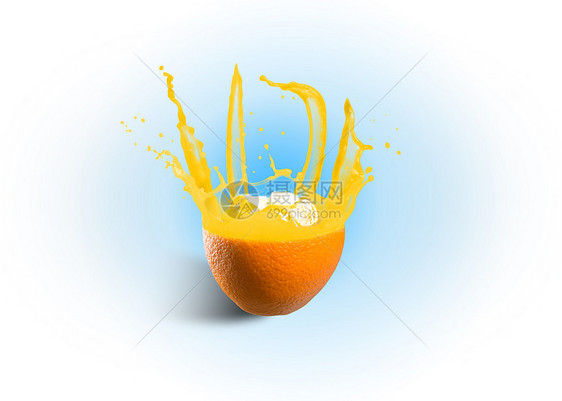 鲜橙汁和喷洒饮料早餐生活水果食物运动热带饮食液体美食图片