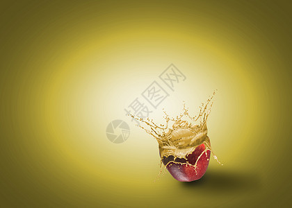 鲜汁从苹果中涌出气泡运动波纹饮食食物飞溅活力生活液体果汁图片
