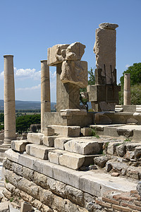 地表不长泉埃菲苏斯废墟梯形雕塑考古学文明艺术旅游火鸡雕像古物图片