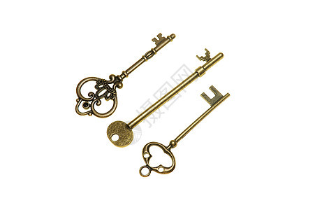 老旧密钥青铜钥匙古董黄铜团体白色金属工具保障图片