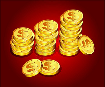 向量金硬币投资火花商业团体库存信用金子金融金属插图图片