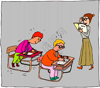 老师教师学习专家女孩眼镜学历女士黑板职场插图女性图片