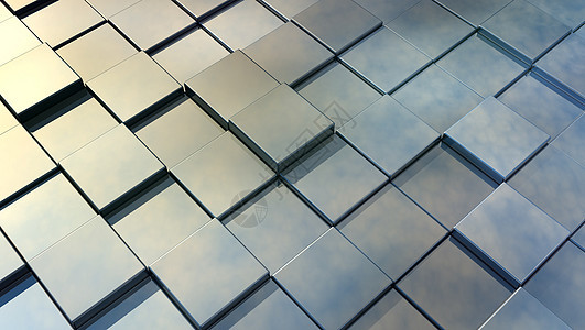 立方体表面金属建筑团体组织反射概念长方形镜子正方形合金图片