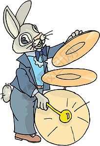 鼓兔鼓手音乐兔子乐器生物卡通片图片