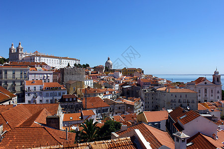 葡萄牙里斯本阿尔法马天空日落地平线房子地标建筑历史性市中心历史旅游图片