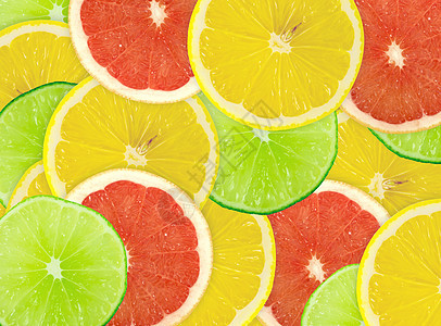 柑橘切片摘要背景 特写 工作室照片柚子柠檬黄色橙子圆圈摄影活力宏观水果框架图片