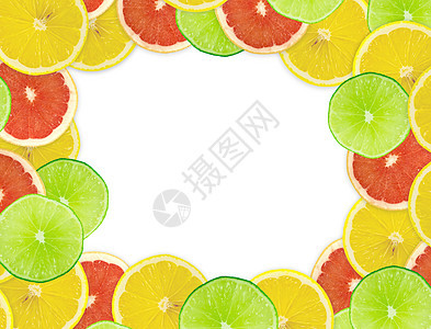 柑橘切片摘要背景 特写 工作室照片圆圈红色活力柠檬水果肉质摄影柚子黄色宏观图片
