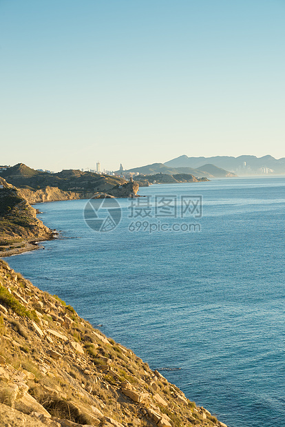 地中海沿岸线支撑岩石海岸海洋风景悬崖晴天阳光海岸线图片