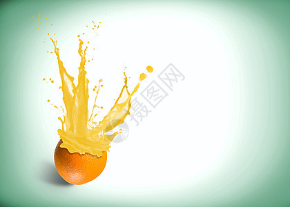 鲜橙汁和喷洒生活饮料气泡食物早餐橙子水滴饮食美食飞溅图片