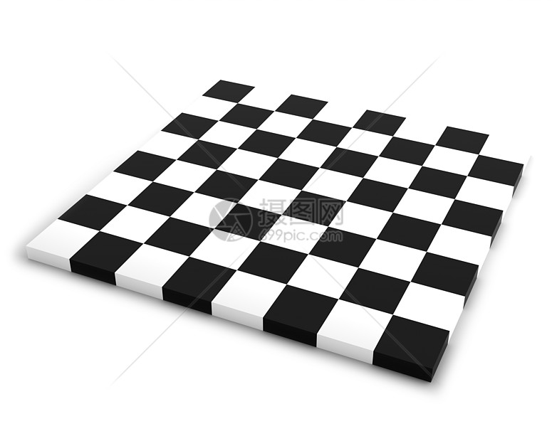 白背景上孤立的空象棋板图片