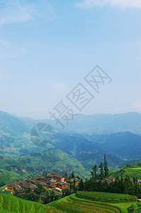 中国农村地貌景观风景建筑植物牧歌天空国家生长草地耕作森林图片