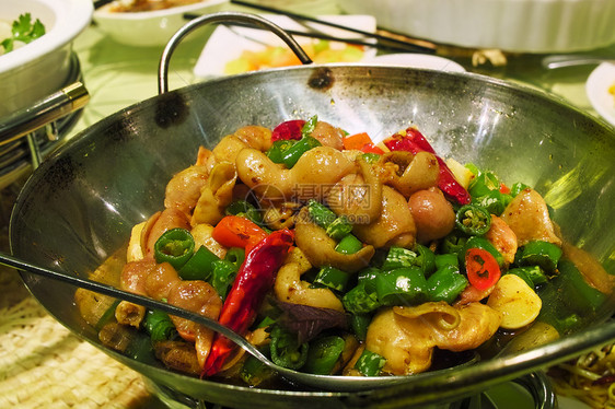中国四川菜红色味道甲壳素盘子美味餐厅肠子食谱勺子美食图片