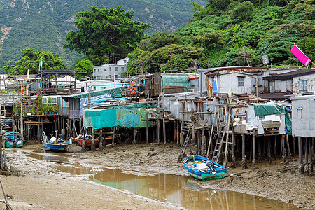 香港Tai O渔业村风化住宅钓鱼村庄场景建筑学窝棚城市旅行建筑图片