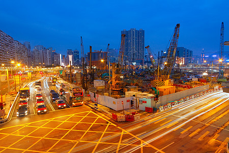 交通夜间街道城市天空车辆速度市中心汽车景观运动场景图片