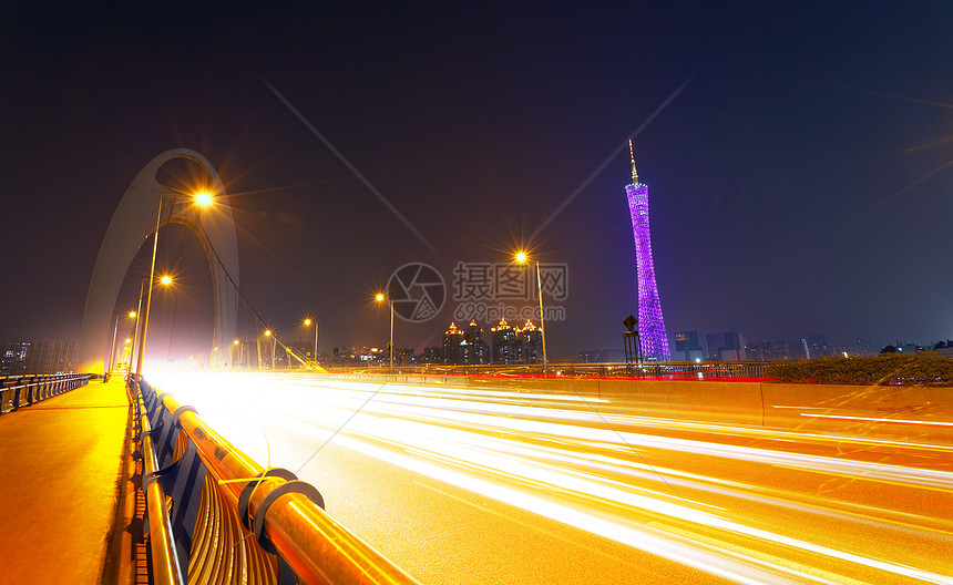 广州交通夜城市旅行中心运输地标景观日落蓝色场景建筑图片