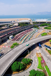 越过公路桥梁公寓地标街道城市蓝色射线建筑学旅行立交桥办公室图片