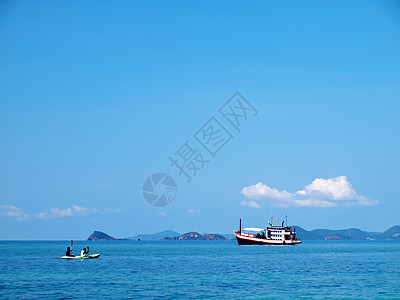 享受划船愉快地平线独木舟风景海景巡航运动布里环境活动蓝色图片
