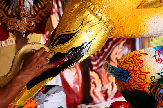手工制作泰文面罩装饰品风俗传统艺术舞蹈家文化艺术家保佑幸福怪物图片