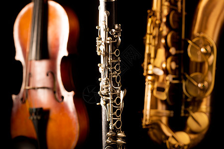 音乐 萨克斯特诺萨克斯式小提琴和黑色单簧管萨克斯管芦苇萨克斯蓝调男高音乐队字符串仪器喇叭木头图片