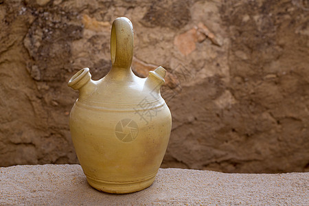 Botijo 传统土锅炉 以保持淡水陶瓷工艺精神农村陶器手柄纪念品制品乡村投手图片