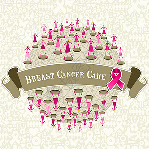 全球乳腺癌意识别针疾病网络丝带活动女性生活世界帮助团队图片