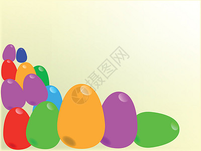 彩色复活鸡蛋储备金艺术艺术品白色宗教黄色绿色蓝色奶油紫色图片