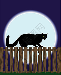 猫在栅栏上橙子软木棕色地面条纹插图粮食指甲黄色木材图片