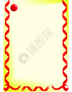 丝带和包波插图饰品背景海报黄色文本红色背景图片
