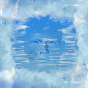在云中框架想像力洞察力思维空气数字升华编队潜意识插图图片