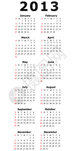 简单日历插图     2013年日程红色网格桌子规划师季节商业数据日记图片