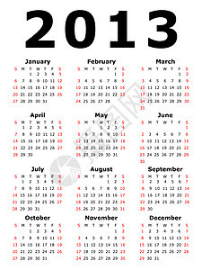 简单日历插图     2013年日程桌子规划师季节日记网格数据商业红色图片
