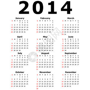 简单日历插图     2014年日程商业数据季节桌子规划师日记红色网格图片
