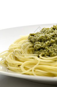 面粉加害虫面条美食午餐白色食物绿色香蒜食谱美味盘子图片