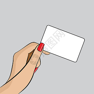 PopArt 用一张纸展示手语女性程式化框架艺术女孩商业明信片美甲横幅蓝色图片