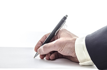 手写男性圆珠笔笔记黑色工作经理商务套装男人人士图片
