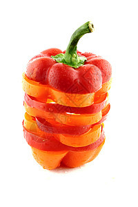 彩色甜铃胡椒的切片图片