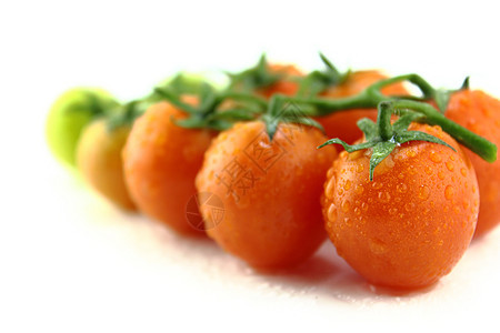 新鲜樱桃新西红柿食物营养蔬菜红色工作室绿色饮食白色水果图片