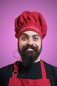 快乐的胡须胖胖大厨胡子食物厨房工人美食男人烹饪餐厅厨师厨娘图片