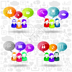 商业交流商务通信互联网讨论聊天室技术插图泡泡气泡全球化合伙社交图片