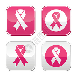 乳腺癌认识按钮的丝带符号符号图片