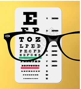 眼睛悬浮图上的眼镜图表专业人员尺寸锐度测试保健心理数字医疗考试图片