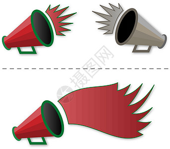 大型电话大声呼喊团队大学吼叫艺术欢呼数字夹子领导者插图扩音器图片