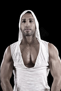 黑人背景的肌肉男运动员健美锻炼姿势冒充男人艺术肌肉力量黑色图片