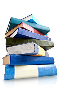 白线上隔绝的书本堆积倾斜文档电子蓝色表格教科书学习全书床单学校图片