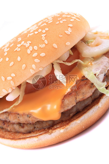 汉堡包美食芝士汉堡芝麻食物白色种子午餐面包图片