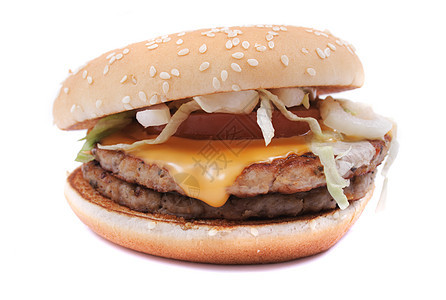 汉堡包白色芝士食物芝麻面包午餐美食汉堡种子图片