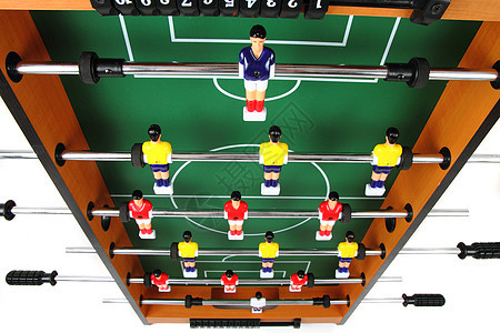 桌表足球游戏法庭娱乐守门员竞争闲暇对手白色地面玩家运动图片