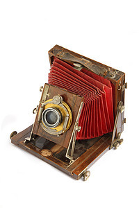 旧木制照相机镜片木头棕色摄影相机市场黑色盒子照片白色图片