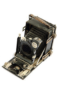 旧照相机摄影古董黑色棕色照片相机白色库存木头市场图片